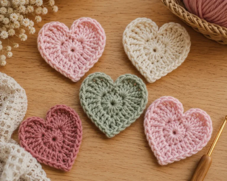 Easy Small Crochet Heart Pattern for Beginners 4 small crochet heart pattern handmade crochet hearts