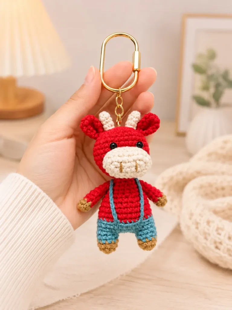 Crochet Cow Keychain Pattern for Beginners in Minutes 2 Cute Amigurumi Crochet Cow Keychain Pattern