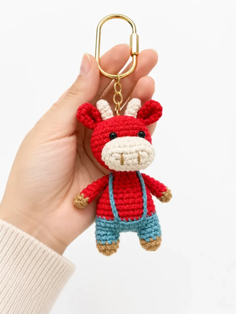 Crochet Cow Keychain Pattern for Beginners in Minutes 8 Red Cow Crochet Keychain – Cute Amigurumi Pattern