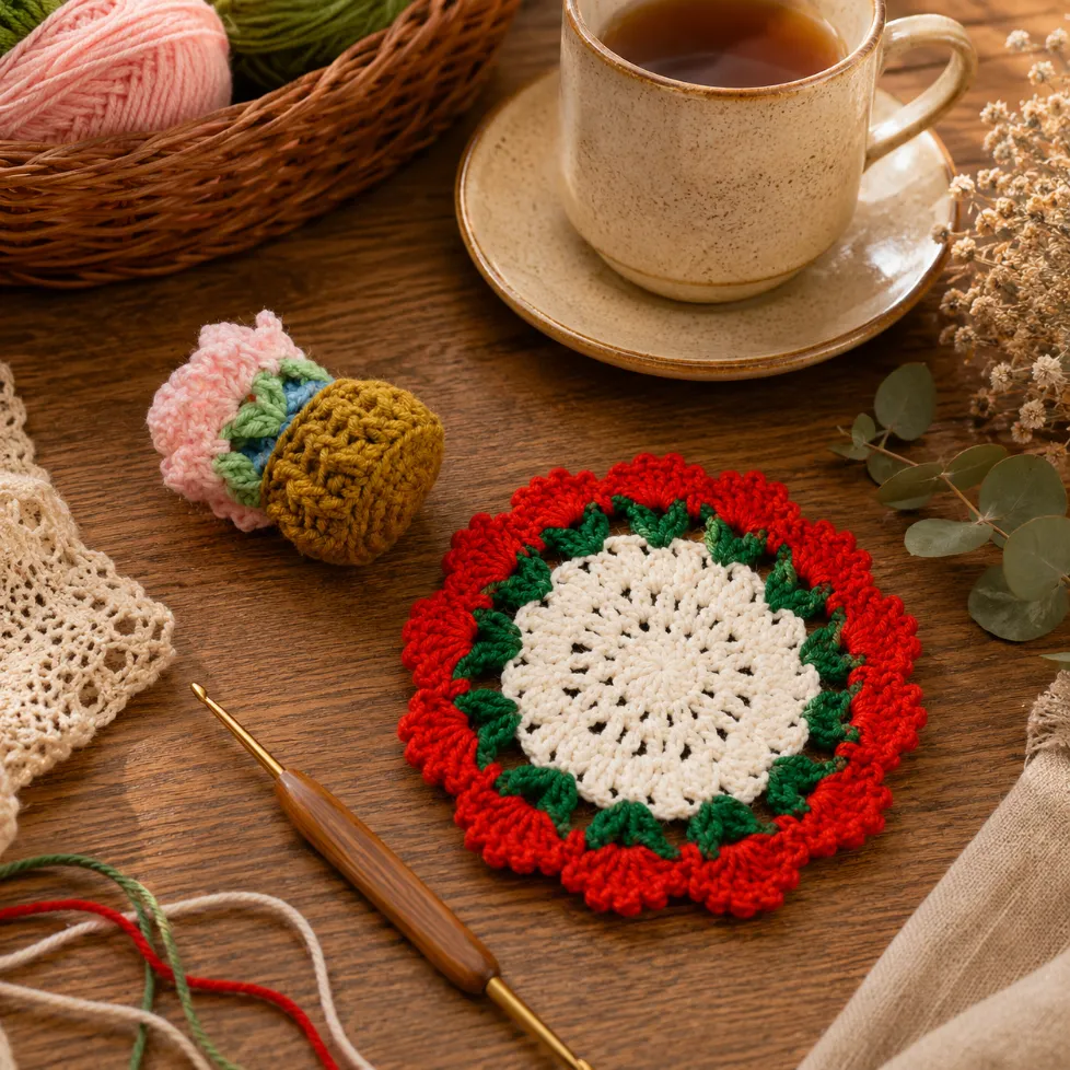 Free Lace Mandala Doily Coaster Crochet Pattern to Try 3 Lace Mandala Doily Coaster Crochet Pattern in use