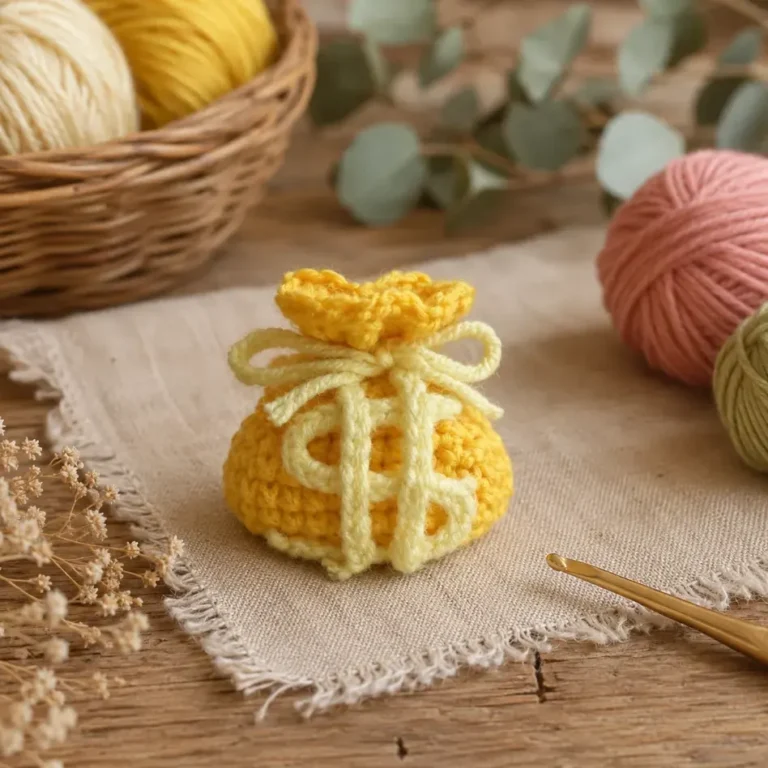 Free Mini Crochet Drawstring Pouch Pattern (1-Hour Project) 7 Mini Crochet Drawstring Pouch - free crochet pattern