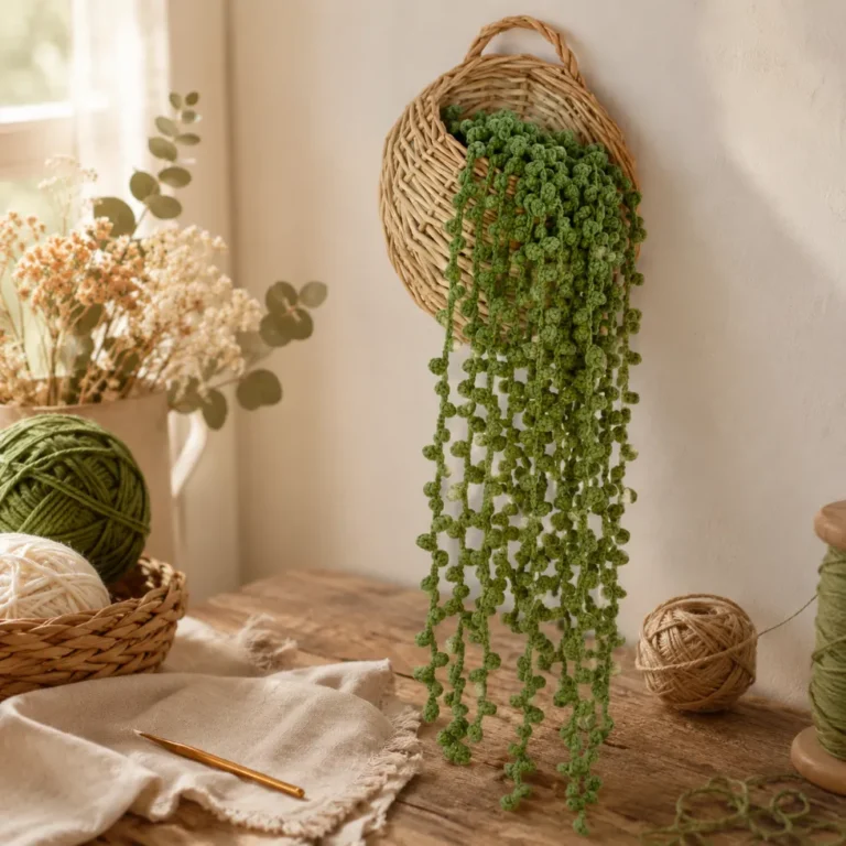 Free String of Pearls Crochet Pattern – Easy Hanging Plant Tutorial 9 String of Pearls Crochet Pattern - free crochet pattern